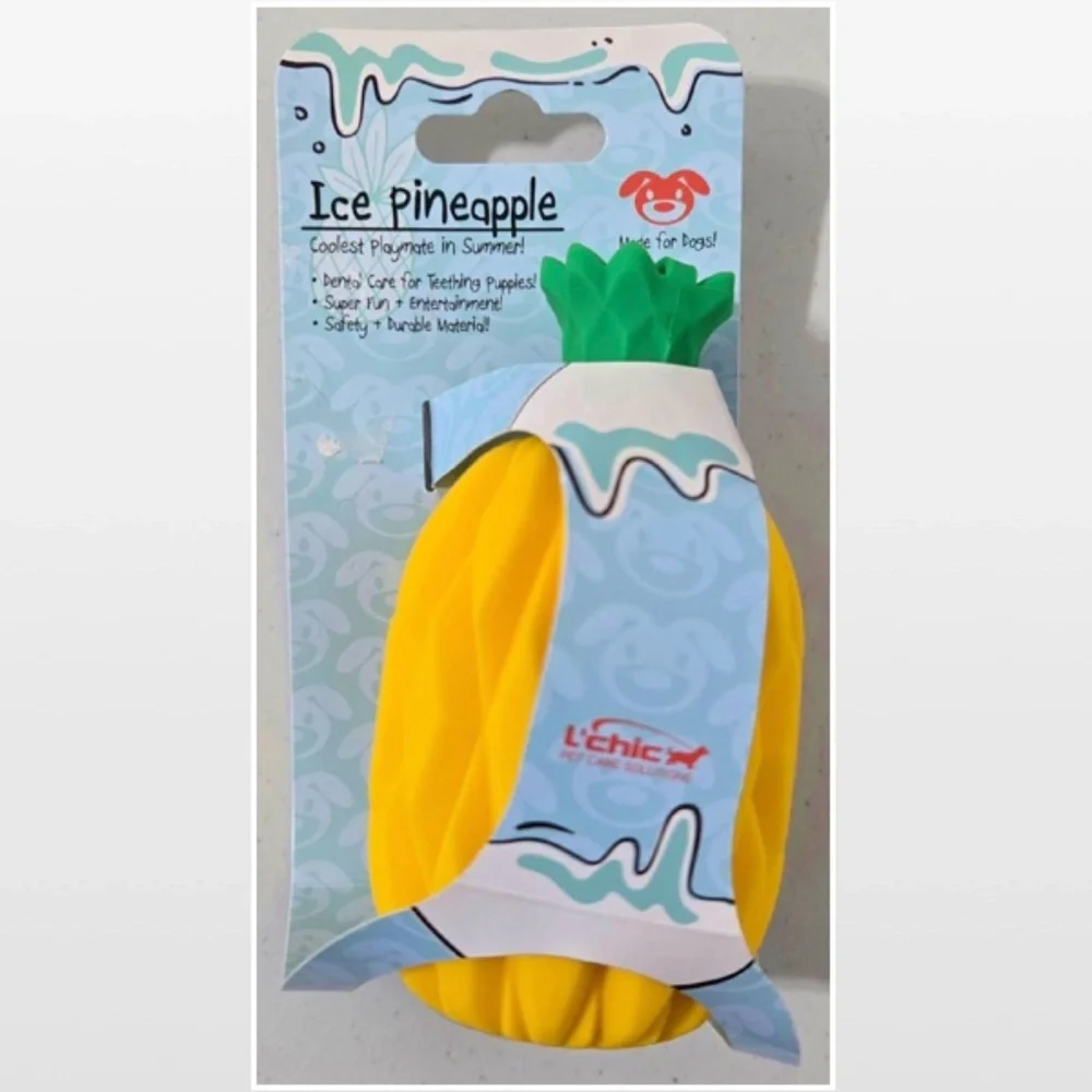 New L’chic Pet Dog Toy Ice Cooling Pineapple Puppies Chew Animal NWT